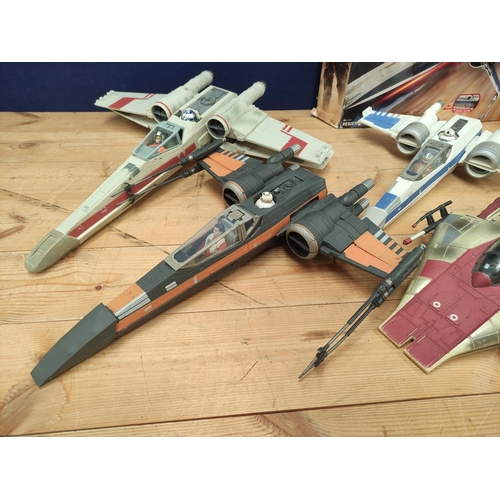 117 - Star Wars - Group of six rebel Starfighters to include a 1997 Hasbro A-Wing, 2015 Poe-Dameron X Wing... 