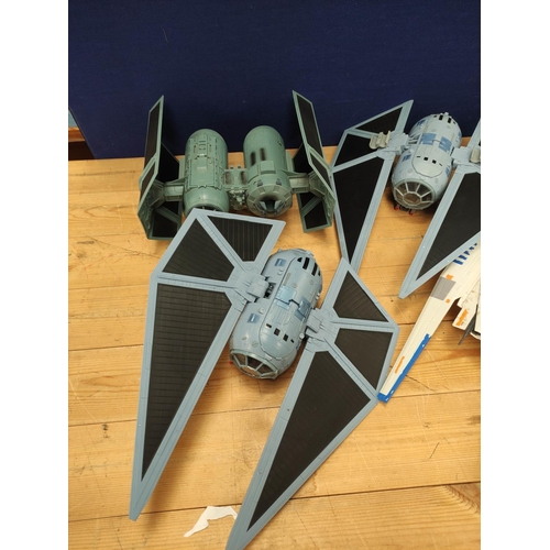 119 - Star Wars - Five Starfighter Models to include a Hasbro 2016 Rogue One, Tie Striker B7105, a large R... 