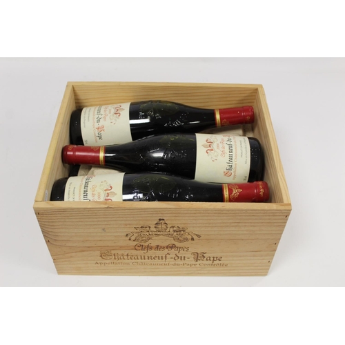 201 - Half case of French Rhône red wine - Clefs des Papes Chateauneuf-du-Pape 2000. (6 bottles).