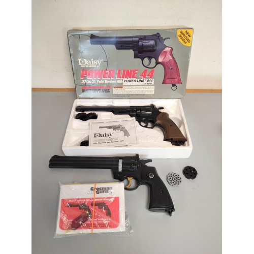 450 - Daisy Powerline 44 .171 calibre Co2 pellet revolver in case, No 069500969 and another by Crossman Ai... 