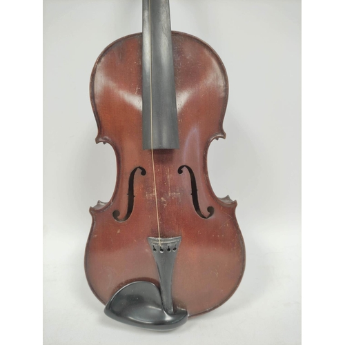 458 - Cased violin, case inscribed W.E.Hill and Sons violin maker 140 New Bond Street, London, W with purp... 