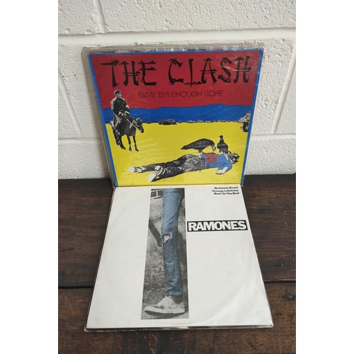 539 - The Ramones Rocket to Russia, The Clash London Calling, Angelic Upstarts green coloured single and o... 