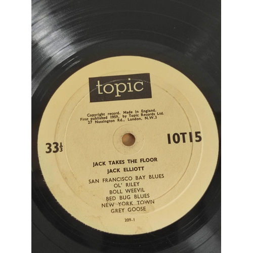 554 - Jack Elliott, Jack takes the Floor on Topic 10'' folk album, matrix 10T15.