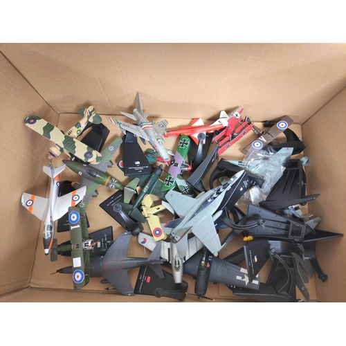 30 - Box containing a large quantity of loose model aeroplanes, mostly Amer Com and a folder containing F... 