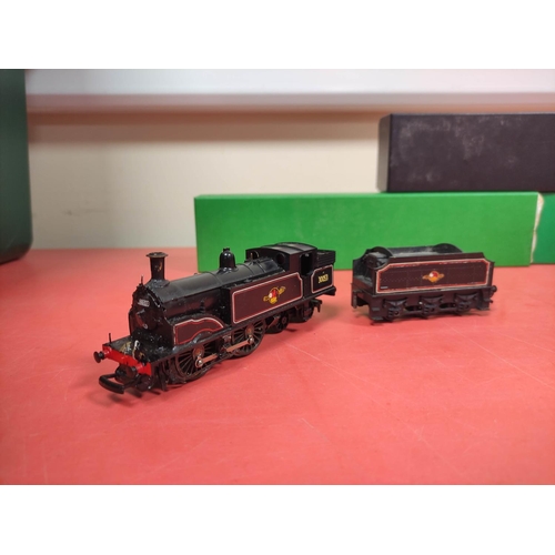 213 - Triang 00 gauge model trains comprising of a Triang BR 2-6-2 class locomotive R59, BR 0-4-4 class R7... 