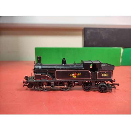 213 - Triang 00 gauge model trains comprising of a Triang BR 2-6-2 class locomotive R59, BR 0-4-4 class R7... 