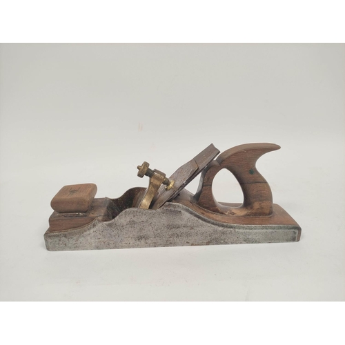 445 - Early 20th century woodworking jointer plane by W Marples & Sons Hibernia with steel plate by Ma... 