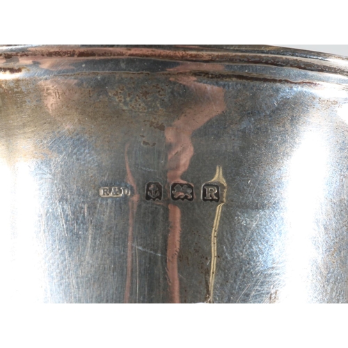 112 - Sterling silver christening mug, on stepped foot base, Roberts & Dore Ltd, Birmingham 1941, 97g.