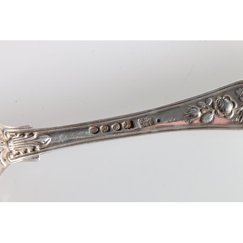 138 - Pair of sterling silver double truck rose decorated forks, John Harvey and Charles Lias, London, 183... 