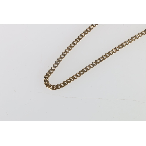 151 - 9ct gold flattened curb link necklace, 51cm long, 9.2g.