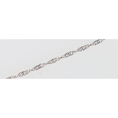 157 - 9ct white gold necklace, 2g.