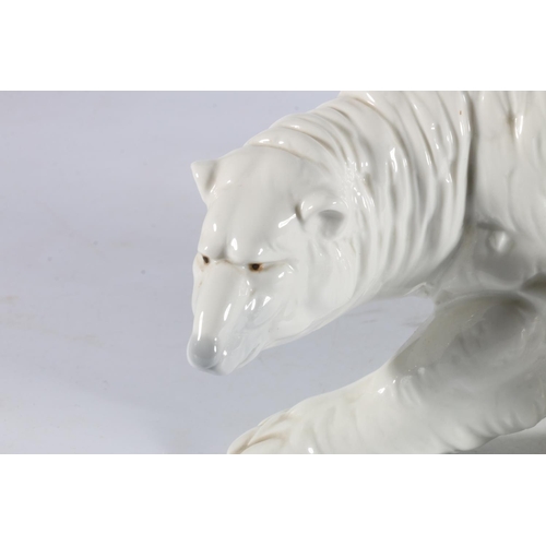 182 - Large Nao of Spain porcelain model of a polar bear with cub, 33.5cm long. 