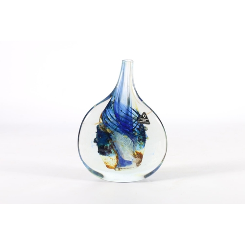 190 - Isle of Wight art glass lollipop vase by Michael Harris, 16cm tall.