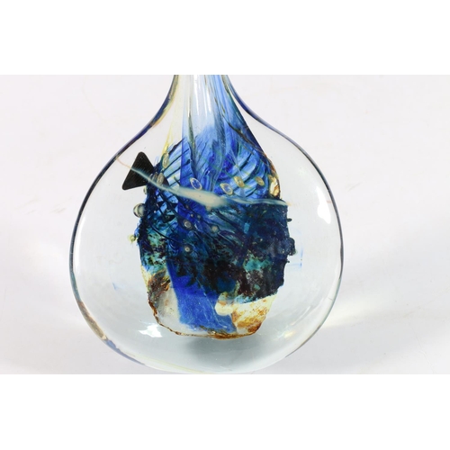 190 - Isle of Wight art glass lollipop vase by Michael Harris, 16cm tall.