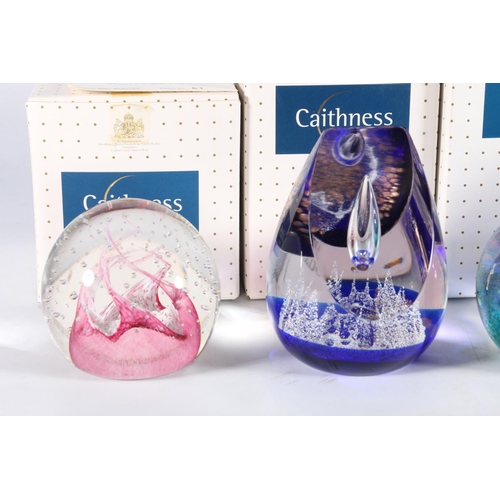 191 - Five boxed Caithness Glass art glass paperweights to include A Drop in the Ocean, Pink Champagne des... 