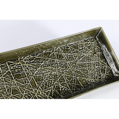 194 - Carlton Ware green pottery rectangular dish decorated with abstract design, impressed to the reverse... 