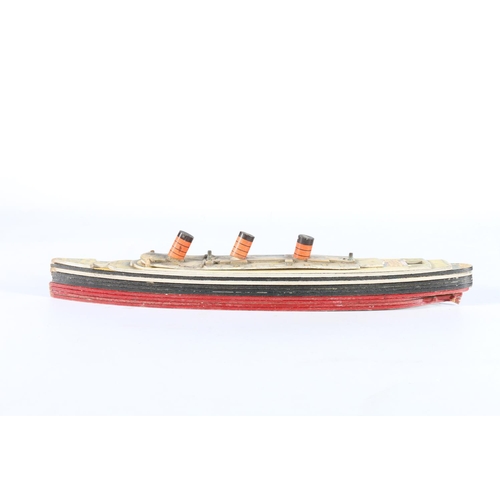 197 - Chad Valley Company Limited cardboard model of RMS Queen Mary, designed by GH Davis, 30cm long.