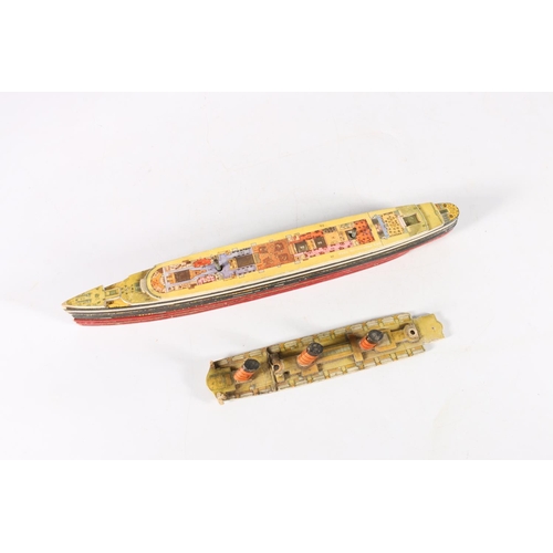 197 - Chad Valley Company Limited cardboard model of RMS Queen Mary, designed by GH Davis, 30cm long.