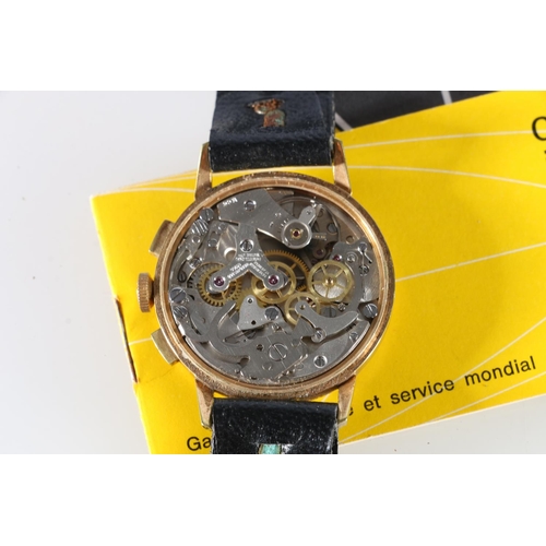 237 - Gents Breitling Cadette chronograph wristwatch having gold plated bezel, subsidiary seconds and date... 