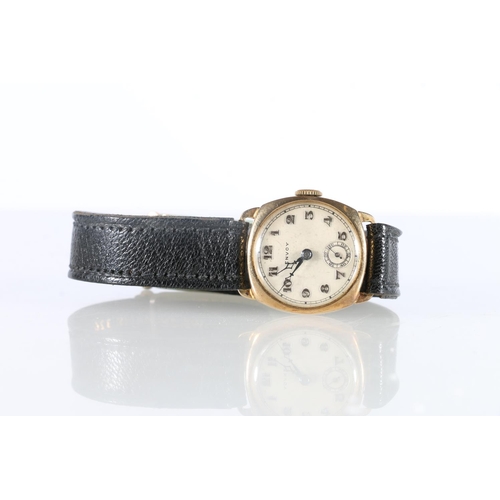 239 - Gents Envoy wristwatch with 9ct gold bezel and backplate, the dial with Arabic numerals and subsidia... 