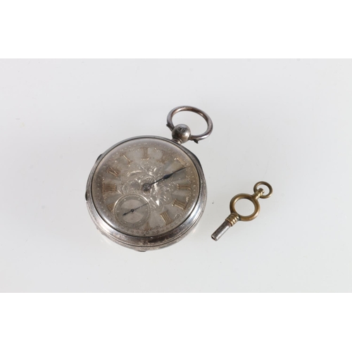 242 - Victorian silver cased key wound open faced pocket watch, the works marked for Charles Simpson of Tu... 