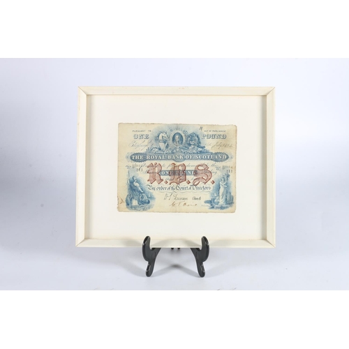 258 - ROYAL BANK OF SCOTLAND £1 one pound banknote 16th July 1914, P334 211, signed by Lunan and Moir, SC8... 