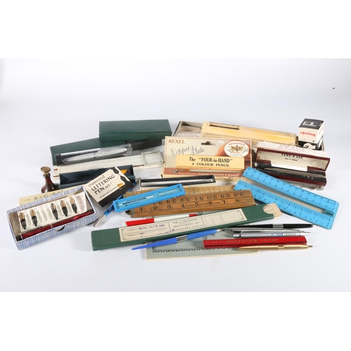 267 - Vintage pens and pencils to include Parker 45, Four-In-Hand pencil, Yard-O-Led pencil boxed, etc. al... 