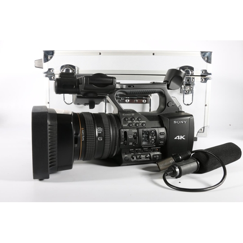 269 - Sony PXW-Z100 digital 4k XDcam video camera recorder with fixed Sony 20x optical zoom lens and two S... 