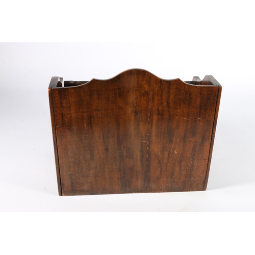 287 - Antique mahogany and marquetry inlaid slope fronted stationary box with sectional envelope interior,... 