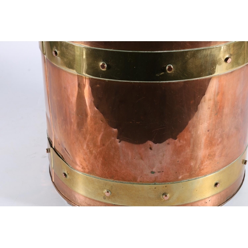 289 - Copper and brass coal bucket, 45cm tall. 