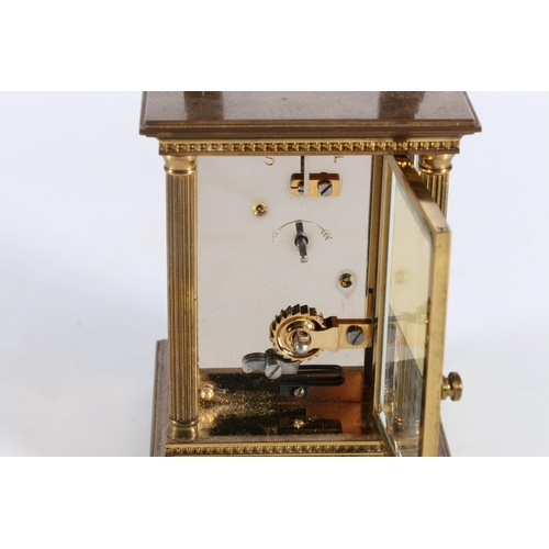 410 - Matthew Norman of London brass cased carriage clock, 14.5cm tall.