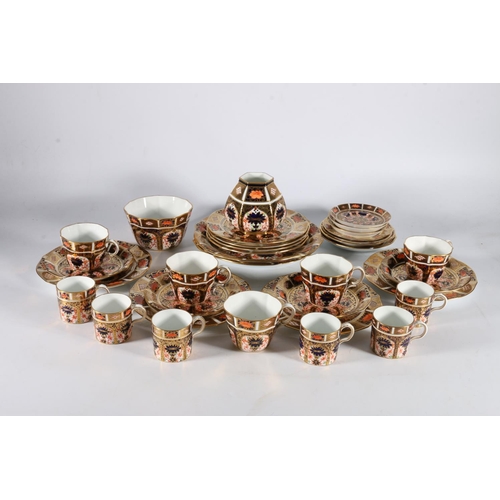 459 - Royal Crown Derby Imari 1128 pattern thirty-four piece part tea and coffee set, red backstamp C.1891... 