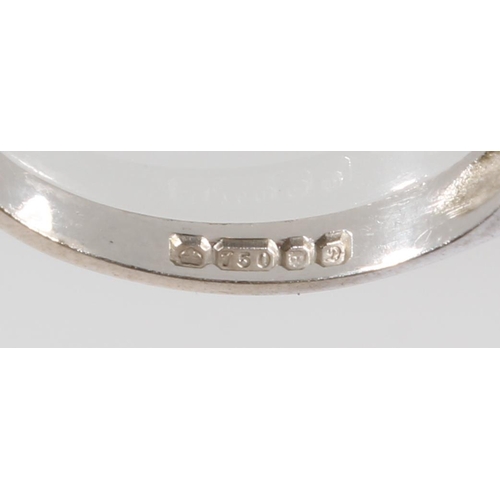 344 - 18ct white gold diamond and sapphire seven stone eternity ring, makers mark 'PSLD', ring size N, 2.8... 