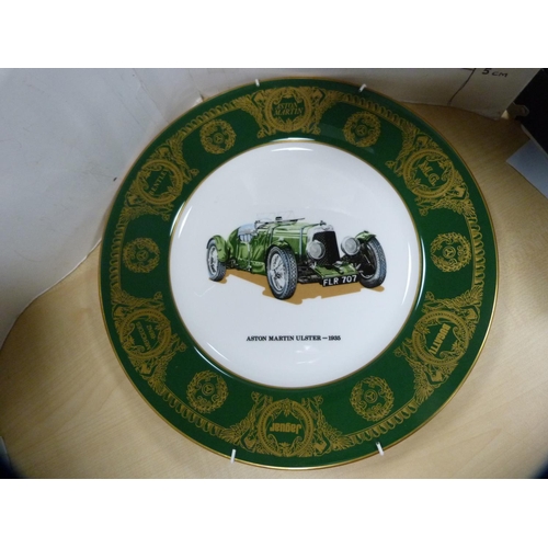 10 - Set of three collector's plates depicting classic cars to include a 1930 Bentley 4½ litre, 1935 Asto... 