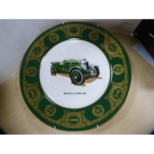 10 - Set of three collector's plates depicting classic cars to include a 1930 Bentley 4½ litre, 1935 Asto... 