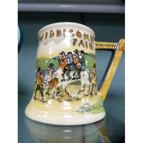 155 - Two Crown Devon Fieldings musical tankards, 'On Widdicombe Farm' and 'On Ilkla Moor Baht'at'.  ... 