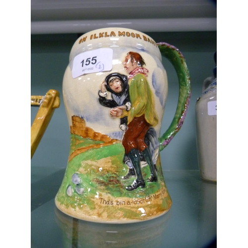 155 - Two Crown Devon Fieldings musical tankards, 'On Widdicombe Farm' and 'On Ilkla Moor Baht'at'.  ... 