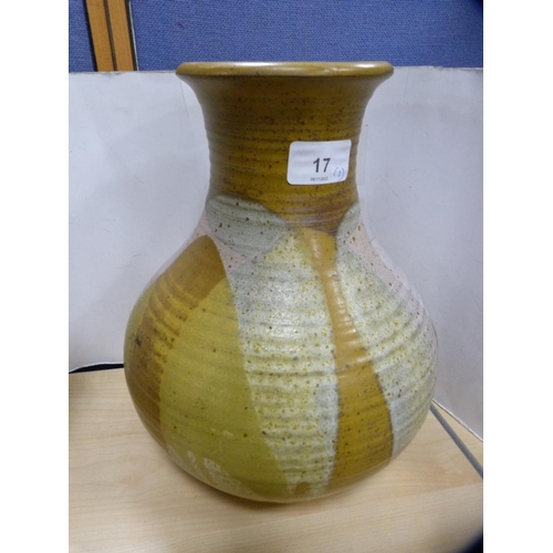 17 - Drymen studio pottery vase and a similar studio pottery glazed jug.  (2)