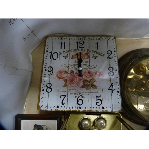 20 - Anniversary clock, four other clocks and parts.