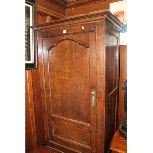 577 - Antique oak two section wardrobe.