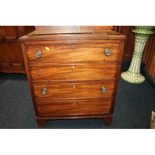 581 - Victorian chest of two drawers raised on bracket supports, 64cm wide.