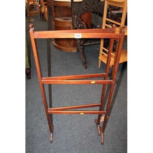 599 - Victorian mahogany folding clothes airer.