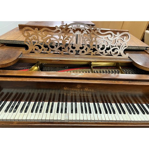 471 - Late 19th century Steinway & Sons rosewood cased grand piano, serial No. 87282, circa 1897, widt... 