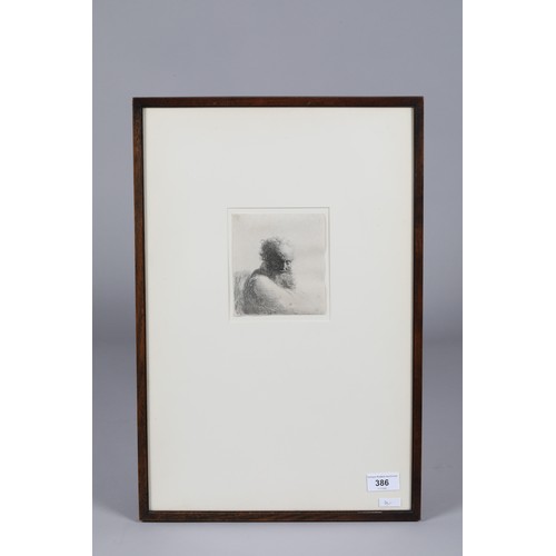386 - Rembrandt Harmensz Van Rijn (Dutch 1606-1669) Framed original etching 'Bust of an Old Bearded Man' 1... 