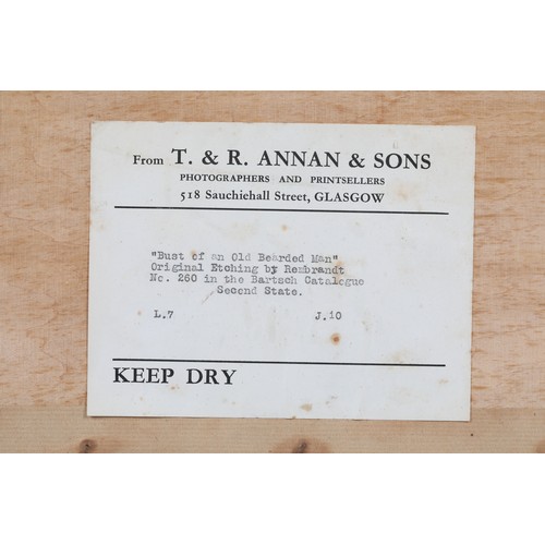 386 - Rembrandt Harmensz Van Rijn (Dutch 1606-1669) Framed original etching 'Bust of an Old Bearded Man' 1... 