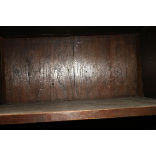 585 - Painted antique single door music cabinet decorated with Beethoven, Mozart, etc.