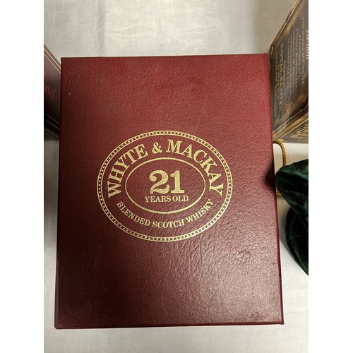 225 - Whyte and Mackay 21 year old blended scotch whisky, 75cl, 40% in presentation box, and two Chivas Br... 