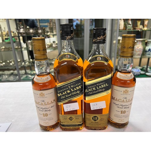 227 - Ten assorted bottles of whisky (10) including: Johnnie Walker swing superior scotch whisky, 43% vol,... 