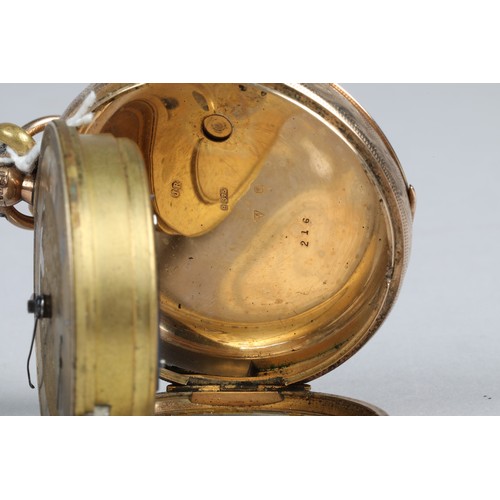 121 - Gents 9 carat gold open faced pocket watch, engraved dial with roman numerals, weight 126g