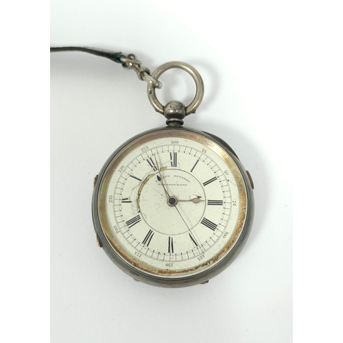 147 - Silver lever stopwatch, 1899 and a similar Geneva watch. (2). 